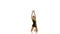 Gymnast doing a back flip and then turned with a mace. White background