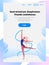 Gymnast girl dance blue ribbon character sportswoman activities cartoon isolated healthy lifestyle concept full length