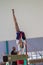 Gymnast Girl Handstand Roll Beam