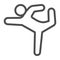 Gymnast line icon, Diet concept, athletic person sign on white background, gymnast silhouette in exercise and in balance