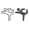 Gymnast line and solid icon, Diet concept, athletic person sign on white background, gymnast silhouette in exercise and
