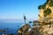 Gymnast statue on seaside of Budva, Montenegro