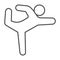 Gymnast thin line icon, Diet concept, athletic person sign on white background, gymnast silhouette in exercise and in