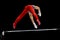 Gymnast on uneven bars