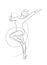 Gymnast vector illustration, line drawing, vector