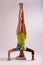 Gymnast yoga headstand girl