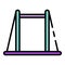 Gymnastic horizontal bar icon color outline vector