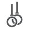 Gymnastic rings glyph icon, athletics and sport