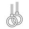 Gymnastic rings thin line icon, athletics sport