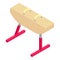 Gymnastics pommel horse icon, isometric style