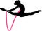 Gymnastics woman jumping with rope