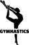Gymnastics word with woman exercise with clubs