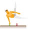 Gymnastics.A young muscular athlete is a gymnast who performs an