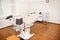 Gynecological chair in the clinic for artificial insemination and reproduction of women. Couch and medical equipment for