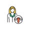 Gynecologist color line icon. Subject matter expert