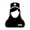 Gynecologist icon vector female person profile avatar with a stethoscope for medical doctor consultation in a glyph pictogram