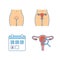 Gynecology color icons set