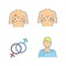 Gynecology color icons set