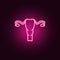 Gynecology icon uterusneon icon. Elements of body parts set. Simple icon for websites, web design, mobile app, info graphics