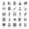 Gynecology, obstetrics vector flat glyph icons. Pregnancy medical elements - baby ultrasound, in vitro fertilization