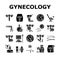 Gynecology Treatment Collection Icons Set Vector sign