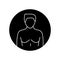 Gynecomastia black glyph icon. Pictogram for web page, mobile app, promo. Editable stroke.