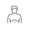 Gynecomastia color line icon. Pictogram for web page, mobile app, promo