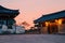 Gyochon Hanok Village, Korean traditional house at sunset in Gyeongju, Korea