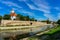 Gyor city with the Raba river in Hungary