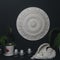 Gypsum alabaster round classical wall decoration rosette, some candles, plants and sculpture of angel