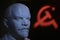 Gypsum figure Vladimir Ilyich Lenin art of light idea creativity hammer and sickle working labor strength