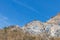 Gypsum rock with a blue sky.