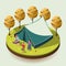 Gypsy Camping Isometric Design Concept