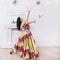 Gypsy woman performing a passionate dance. photo with space for text