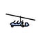 gyroplane airplane aircraft color icon vector illustration