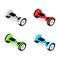 Gyroscooter Color Set Isometric View. Vector