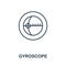 Gyroscope outline icon. Thin line style from sensors icons collection. Pixel perfect simple element gyroscope icon for web design