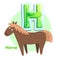 H Consonant Demonstration with Horse Character