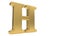 H gold romantic alphabet, 3d rendering