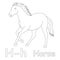 H for Horse Coloring Page