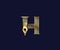 H letter Lawyer logo with creative Design Gold Color