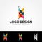 H Letter Multi Color Logo Design