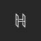 H logo monogram letter, mockup design element for hotel emblem or business card