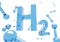 H2 - Blue Hydrogen molecule symbol on white background