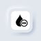 H2O icon. Chemical formula H2O. Water drop icons logo. Neumorphic UI UX white user interface web button. Neumorphism. Vector