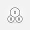 H2o outline icon. Vector water chemical formula line symbol