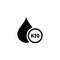 H2O. Water drop icon logo. Chemical formula H2O. Vector illustration. Flat design