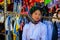 Ha Giang, Viet Nam - November 08, 2015:Unidentified traditionally dressed girls of Hmong ethnic minority tribe in Vietnam. Hmong p