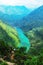 Ha Giang, Vietnam - October 20th, 2018: Stunning view of the Nho Que river surrounded by mountains from the Ma Pi Leng pass