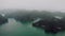 Ha long bay from the top. High rocks in the water. Halong Vietnam